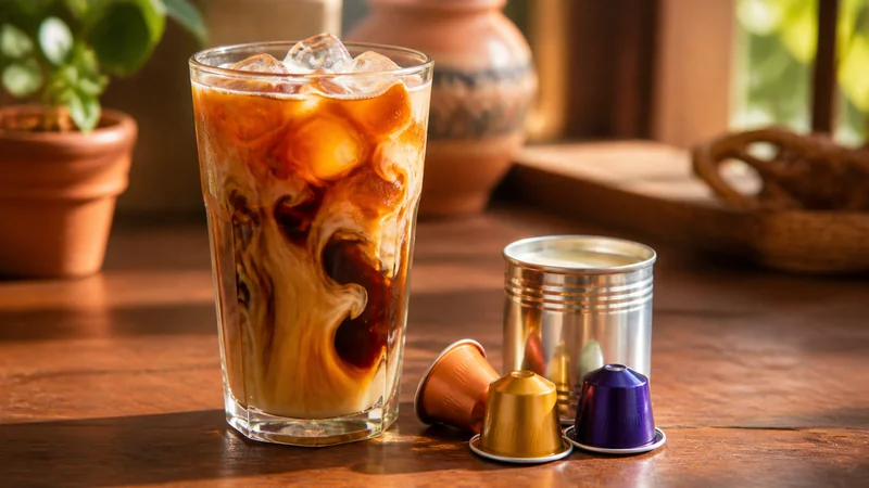 กาแฟเย็นและโอเลี้ยงแบบไทย ทำจากกาแฟแคปซูล ให้เข้มสู้นมได้จริง